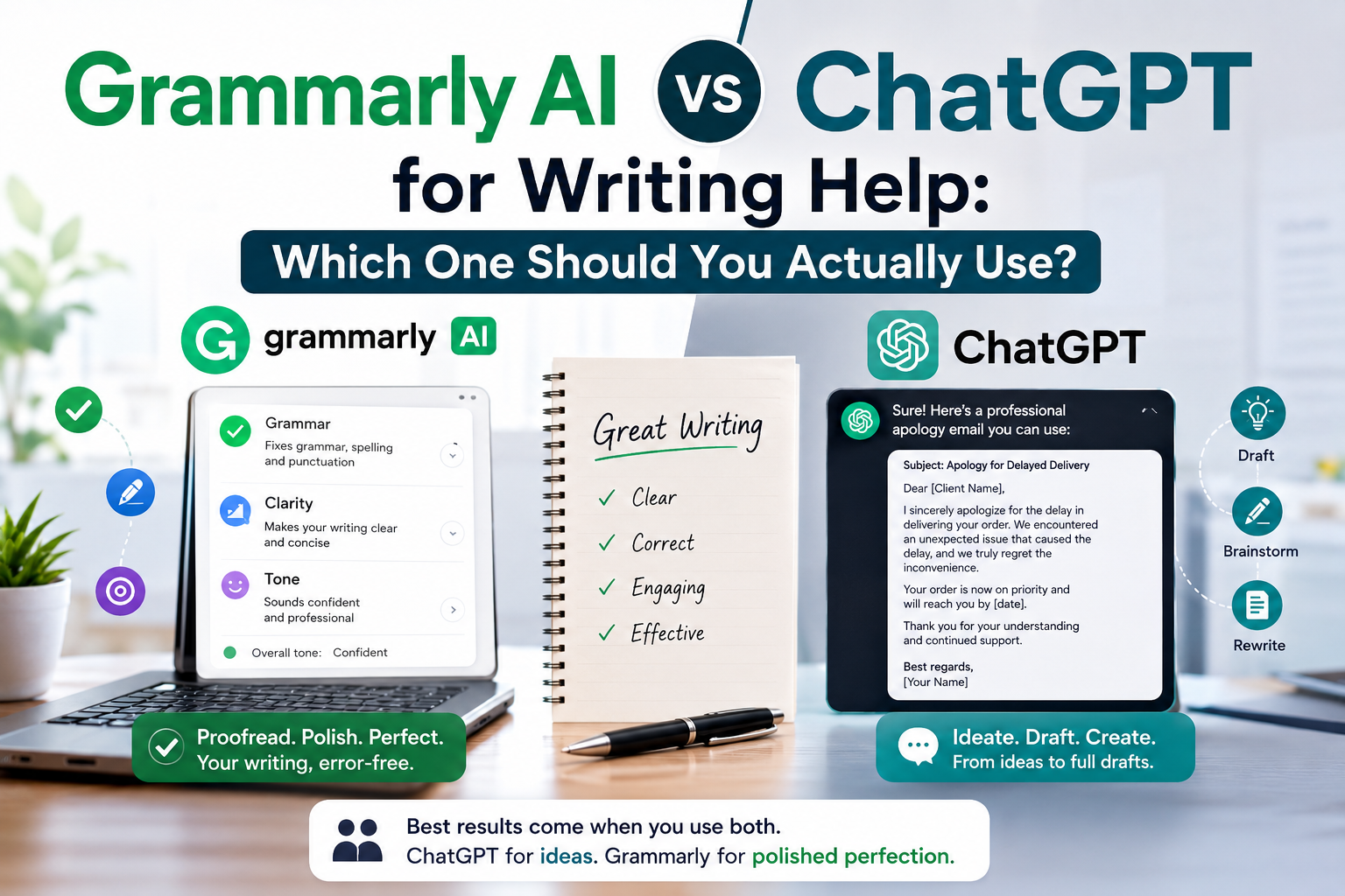 grammarly ai vs chatgpt for writing help